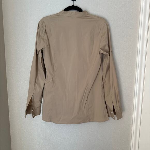 Theory Bundle of 2 Shirts, Cotton Blend, Grey/Tan Button Ups, Large - Picture 9 of 12